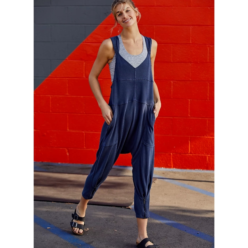 Free People High Tide Onesie Navy Shade Large